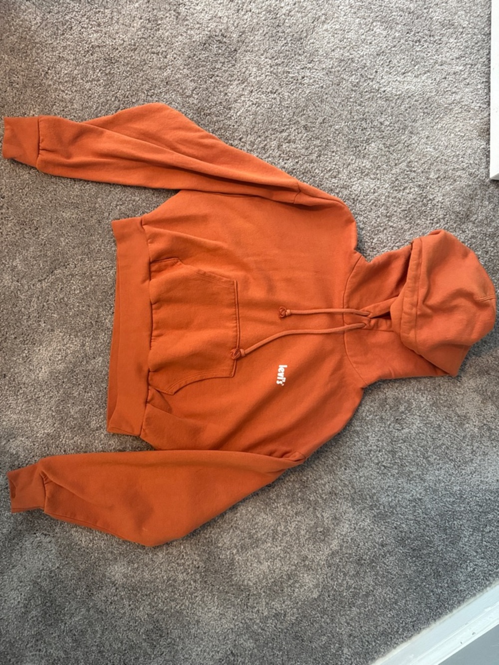 Levi's Burnt Orange Hooded Sweatshirt with Small White Tag
